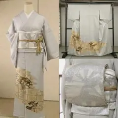 美品　色留袖　袋帯　一つ紋　４点フルセット　入学式 結婚式　金彩　青　作家物