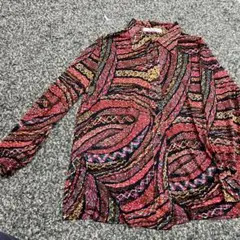 50s〜 ヴィンテージ 総柄シャツ レトロ マルチカラー 古着 派手柄