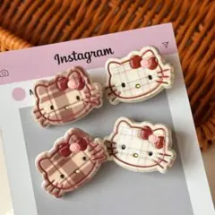 ベビーキッズ　ヘアクリップ　4点セット　ハローキティ