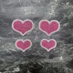 デコうちわ　うちわデコ　デコパーツ　うちわ　パーツ　ハート　ピンク