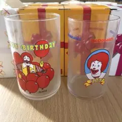 【新品未使用⭐️非売品】マクドナルド　レトロ　グラス12個セット　箱入り