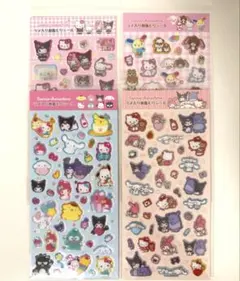 サンリオ ラメ入り樹脂もりシール 4枚セットのサムネイル