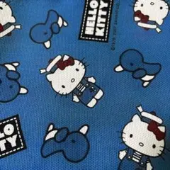 サンリオ HELLO KITTY 生地 ハギレ 青 マリン レトロ レア