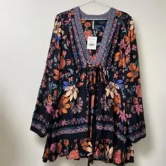 free people【未使用タグ付】総柄　ボヘミアンチュニック　海外アパレルのサムネイル