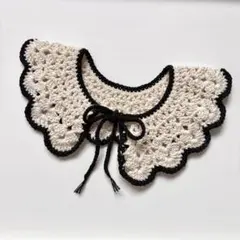 ハンドメイド 編み物 かぎ編み かぎ針編み フリル襟ベビーつけ襟