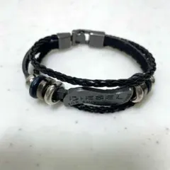 DIESEL ディーゼル チョーカー ブレスレット レザー スタッズ ロゴ刻印 