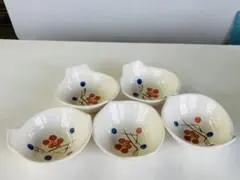 【新品未使用】とんすい 5枚セット　萬古焼　陶器　花柄