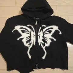 本日のみお値下げ☆蝶々柄☆ニットパーカー
