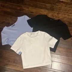 ryuus. 様専用　　ZARAクロップドTシャツ 3色セット (白、水色、黒)