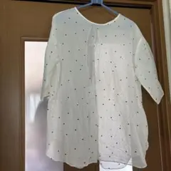 BEARDSLEY 100%リネン ドット キュロット BEARDSLEY リネン100% ドット ブラウス 七分袖 ゆったり - メルカリ
