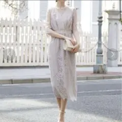 Dorry Doll ドーリードール　デコルテシアー袖付き総レースIラインドレス