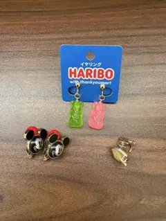 ハリボー　イヤリング　ディズニー　ミッキー ラプンツェル　ディズニーストア
