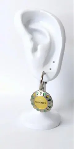 CHANEL シャネル vintage フラワーモチーフ カラーストーンピアス