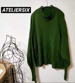 ATELIERSIX ダークグリーン ハイネック セーター