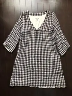 価格変更！ニコアンド☆ガーゼ素材チェックワンピース☆