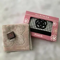 新品未使用 CLATHAS 花モチーフ ラウンドポーチ タオルハンカチセットのサムネイル
