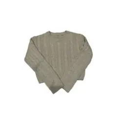 ケーブル編み クロップドセーター　ニット　ベージュ　冬服　韓国服