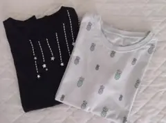 星柄とパイナップル柄半袖Tシャツ2枚セットのサムネイル