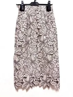 JUSGLITTY 花柄刺繍 配色レースタイトスカート 新品