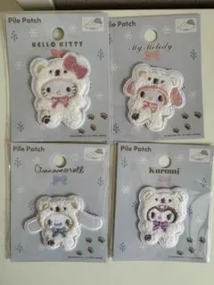 サンリオ ふわふわスノー パイルワッペン ワッペンシール