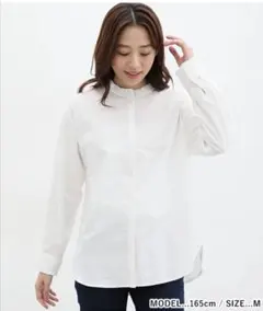 トップス ブラウス 長袖 レディース フリルネック　Lサイズ