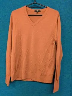 UNIQLO ユニクロ　オレンジ ブラウン　Vネックセーター XL34