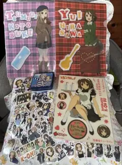 セット　けいおん！　痛デコ　ステッカー　シール　クリアファイル　小物入れ　メイド