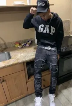 GAP フード付きパーカー XS フーディー ブラック y2k us