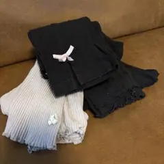 【120cmレギンス３点セット】リボン ボトムス 黒 フリル　　　小学生　保育園