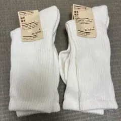 無印良品 足なり直角 厚手靴下 白 25-27cm 2足セットのサムネイル