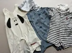 ベビー　恐竜　半袖ロンパース　80