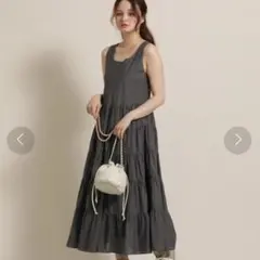 【新品】コットンボイル　ティアードワンピース