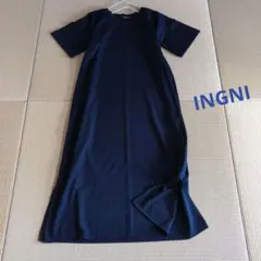 INGNI　未使用　ネイビー　紺色　半袖 カットソー　Tシャツ　ロングワンピース