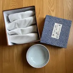 有田焼 青磁渕赤絵 多用鉢 5客セット