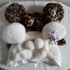 ディズニー ファンキャップ ミニー ヒョウ柄 ミッキー ホワイト 被り物 帽子