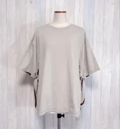 【JEANASIS】半袖 Tシャツ カットソー 袖リボン サイドスリットのサムネイル