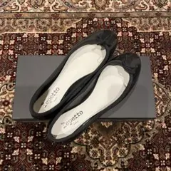 箱・袋付き】レペット バレエシューズ サンドリオン ブラック 37 1/2