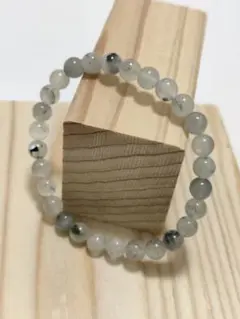 天然石 グレー ホワイトカラー　ムーンストーン ブレスレット