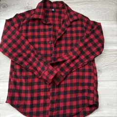 UNIQLO 赤黒チェック 長袖シャツ
