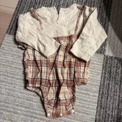 futafuta チェック柄ロンパース 80