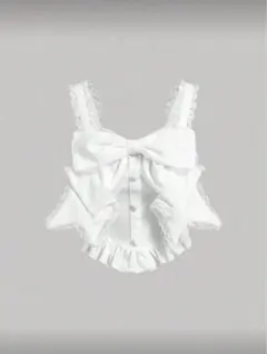 リボン付きフリルホワイトビスチェ