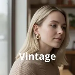 美品★ヴィンテージ★ループゴールドイヤリング