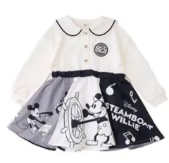 新品 ミッキー セーラーワンピース 蒸気船ウィリー ミニー リトシー 100