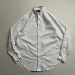 90s ラルフローレン ボタンダウンシャツ ホワイト オックスフォード 白 9