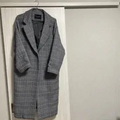 SIMPLICITÉ グレー系チェック ロングコート