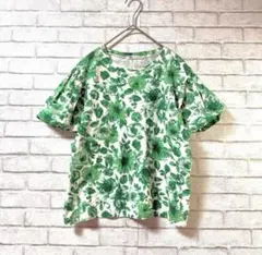 【ザラ /ZARA】フラワープリントパフスリーブ半袖TシャツM花柄カットソーのサムネイル
