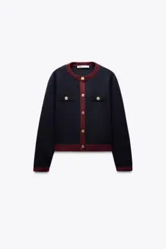 ZARA ゴールドボタンニットカーディガン