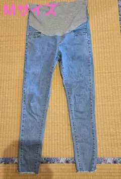 マタニティデニム スキニーパンツ ライトブルー M