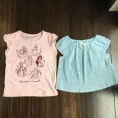 ☆フレンチ袖Tシャツ　110センチ　ディズニープリンセス