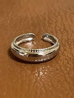 シルバー925 メキシカンジュエリーヴィンテージリングオープンリング ビーズ装飾